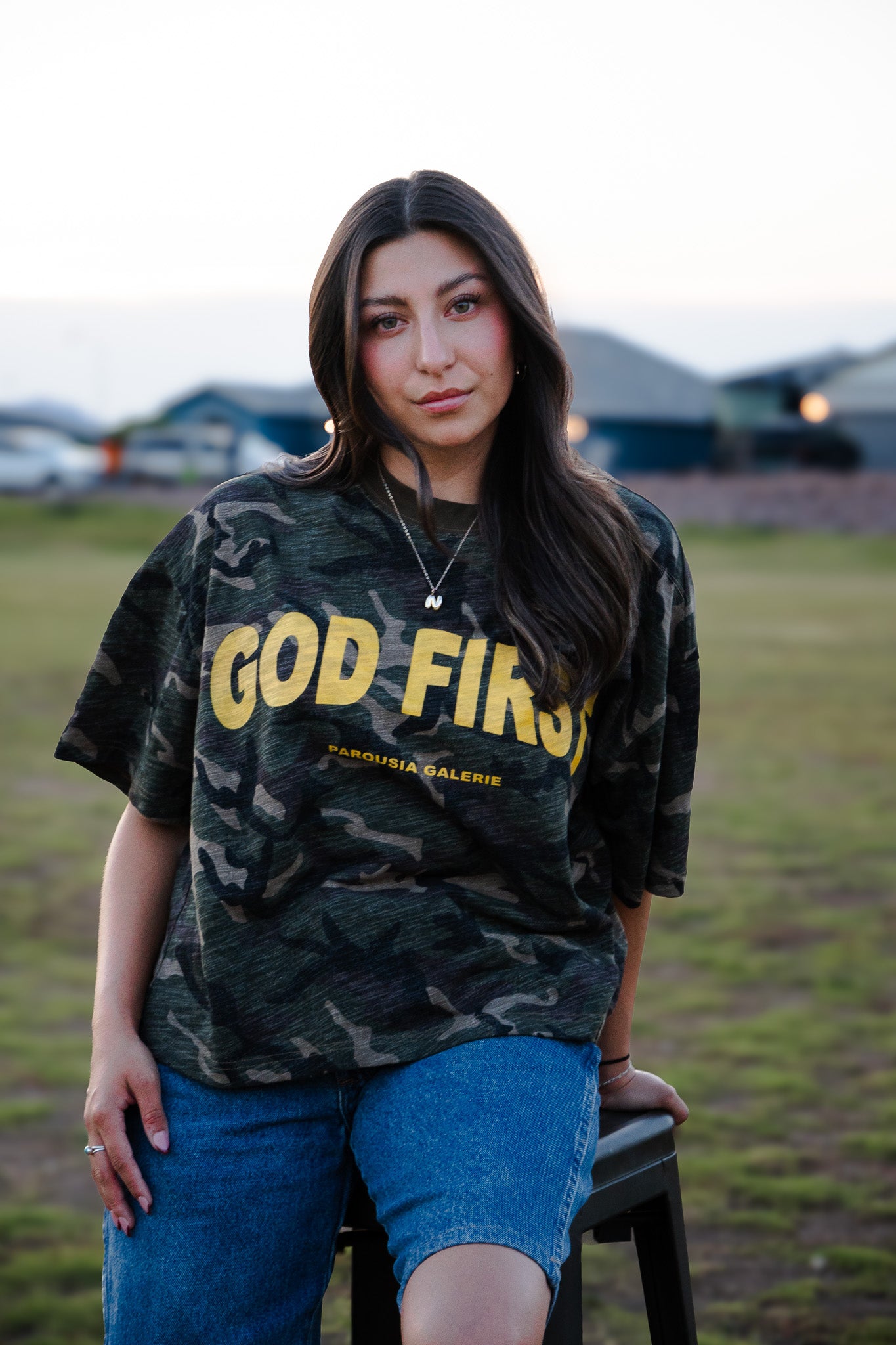 GodFirst Camo Cropped T-shirt