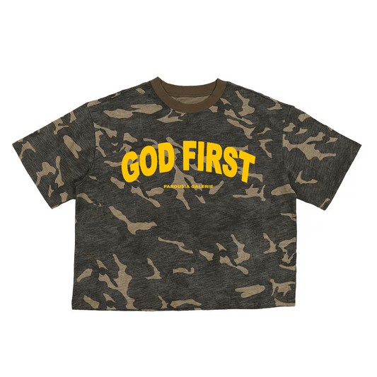 GodFirst Camo Cropped T-shirt